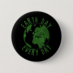 Badge Rond 5 Cm Anniversaire de la Terre Sensibilisation De l'envi