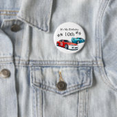 Badge Rond 5 Cm Anniversaire De La Voiture De Course, (En situation)