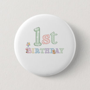 Badge Rond 5 Cm Anniversaire de lettres de pastel ęr