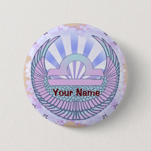 Badge Rond 5 Cm Anniversaire de Libra (Devant)
