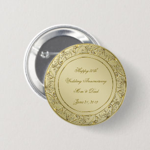 Badge Rond 5 Cm Anniversaire de mariage d'or cinquantième de