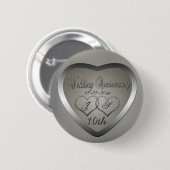 Badge Rond 5 Cm Anniversaire de Tin Punché 10 ans (Devant & derrière)