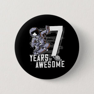 Badge Rond 5 Cm Anniversaire des enfants 7 ans