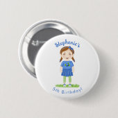 Badge Rond 5 Cm Anniversaire du bleuet (Devant & derrière)