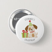 Badge Rond 5 Cm Anniversaire du Chiot mignon (Devant & derrière)