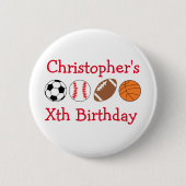Badge Rond 5 Cm Anniversaire du sport (Devant)