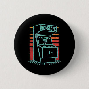 Badge Rond 5 Cm Anniversaire Enfant de 9 ans Joueur Rétro Niveau D