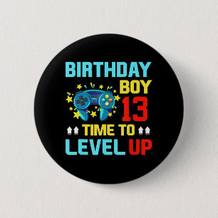Badge Rond 5 Cm Anniversaire Garçon 13 13 Ans Jeux Vidéos Cadeaux