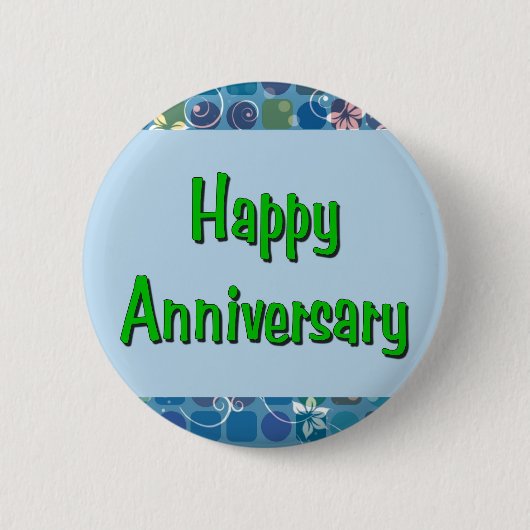 Badge Rond 5 Cm Anniversaire heureux (Devant)