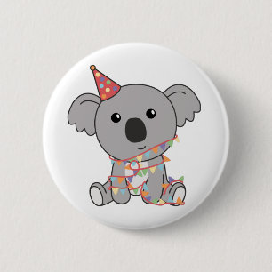 Badge Rond 5 Cm Anniversaire Koala Pour Enfants Un Bouton Annivers