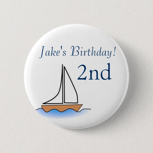 Badge Rond 5 Cm Anniversaire nautique de voilier de Litte (Devant)