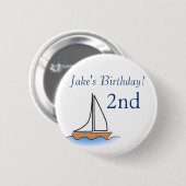 Badge Rond 5 Cm Anniversaire nautique de voilier de Litte (Devant & derrière)