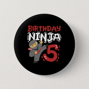 Badge Rond 5 Cm Anniversaire Ninja 5 ans Karate Enfants 5e anniver