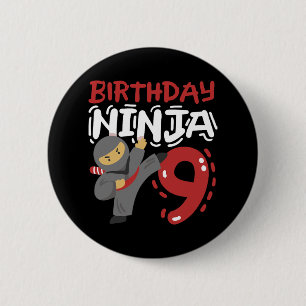 Badge Rond 5 Cm Anniversaire Ninja 9 Anniversaires Karaté Enfants