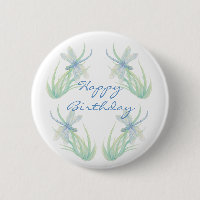 Anniversaire Original Aquarelle libellule en bleu