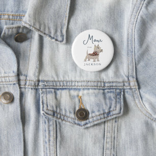 Badge Rond 5 Cm Anniversaire Paw-ty mignon chiot terrier nom chien