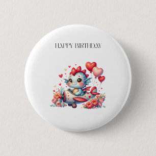 Badge Rond 5 Cm Anniversaire Pilote de Dragon