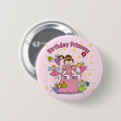 Badge Rond 5 Cm Anniversaire Princesse Je suis deux t-shirts et ca (Devant & derrière)