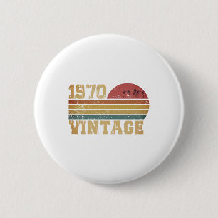 Badge Rond 5 Cm Anniversaire Rétro Vintage Coucher de soleil 1970