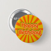 Badge Rond 5 Cm Anniversaire Salutation style rétro (Devant & derrière)