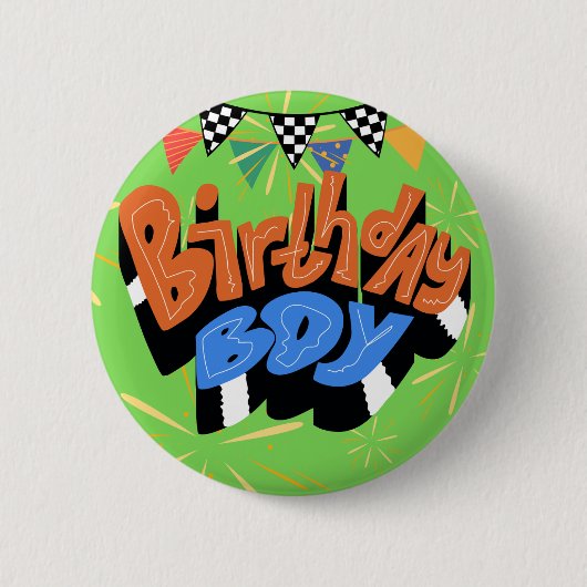 Badge Rond 5 Cm Anniversaire Standard Garçon 2¼ pouces rond (Devant)