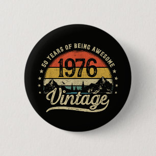 Badge Rond 5 Cm Anniversaire Vintage 1976 50 Ans 50ème