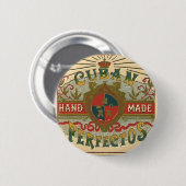 Badge Rond 5 Cm Annonce de Perfectos de Cubain d'annonce de cigare (Devant & derrière)