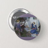 Badge Rond 5 Cm Annonciation de John William Waterhouse (Devant & derrière)