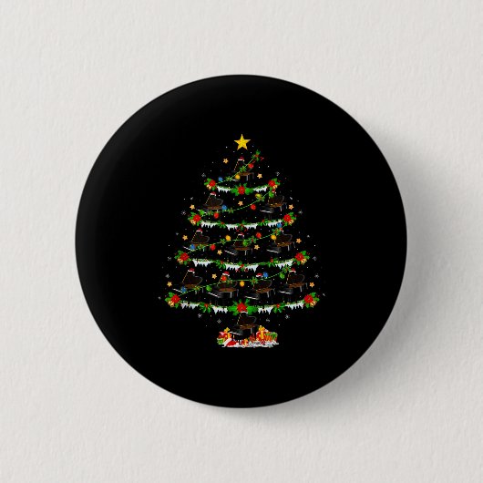 Badge Rond 5 Cm Ano Christmas Tree Lights Music Lover Musical Xmas (Devant)