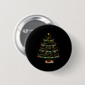 Badge Rond 5 Cm Ano Christmas Tree Lights Music Lover Musical Xmas (Devant & derrière)