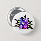 Badge Rond 5 Cm Antfasciste Toutes les étoiles (Devant & derrière)