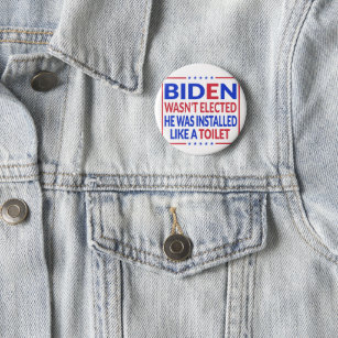 Badge Rond 5 Cm Anti Biden, Joe Biden Comme Toilette - Anti Biden
