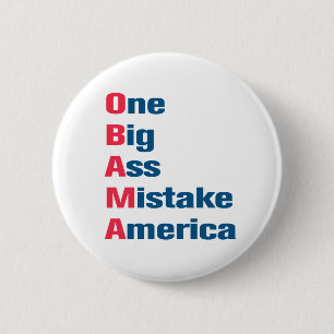 Badge Rond 5 Cm Anti bouton d'Obama
