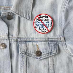 Badge Rond 5 Cm Anti CA démocrate Gavin Newsom Modifier le nom