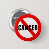Badge Rond 5 Cm Anti Cancer aucun bouton de signe (Devant & derrière)