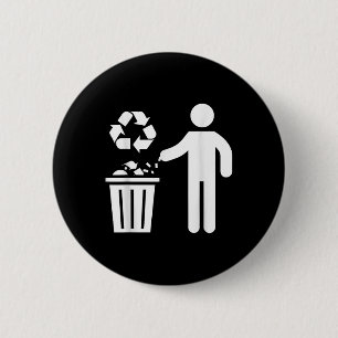 Badge Rond 5 Cm Anti-dépôts d'ordures Pas de protection de l'envir