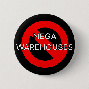 Badge Rond 5 Cm Anti Dire Non aux Méga Entrepôts
