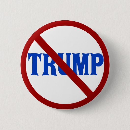 Badge Rond 5 Cm Anti Donald Trump Red Circle X (Devant)