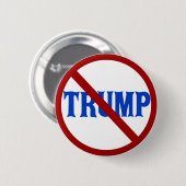 Badge Rond 5 Cm Anti Donald Trump Red Circle X (Devant & derrière)