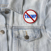 Badge Rond 5 Cm Anti Donald Trump Red Circle X (En situation)