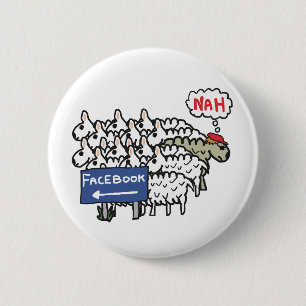 Badge Rond 5 Cm Anti Facebook