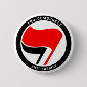 Badge Rond 5 Cm Anti-fascisme pro-démocratie (Devant)