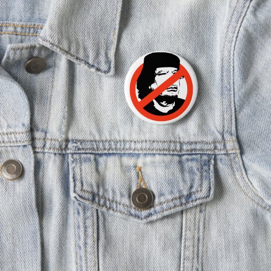 BADGE ROND 5 CM ANTI-GADDAFI (En situation)