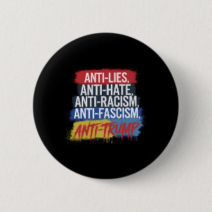 Badge Rond 5 Cm Anti Haine Mensonges Racisme Fascisme Résister Pro