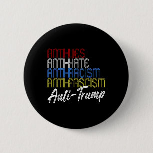 Badge Rond 5 Cm Anti-mensonges Anti-haine Antiracisme Anti-fascism