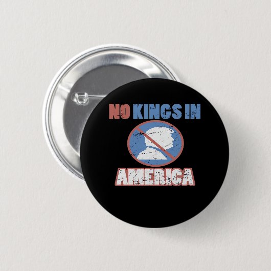 Badge Rond 5 Cm Anti- No Kings In America Classic (Devant & derrière)