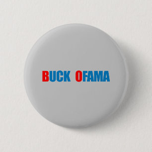 Badge Rond 5 Cm Anti-Obama - bleu d'Ofama de mâle