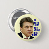 Badge Rond 5 Cm Anti-Rick Perry 2012 (Devant & derrière)