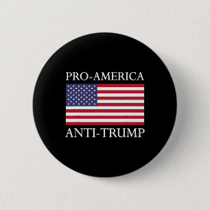Badge Rond 5 Cm Anti-Trump anti-américain - Le drapeau américain r
