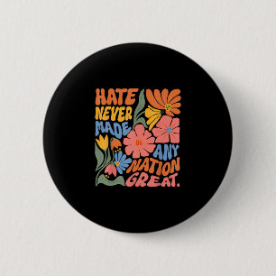 Badge Rond 5 Cm Anti Trump Fleur Démocrate Président Libéral